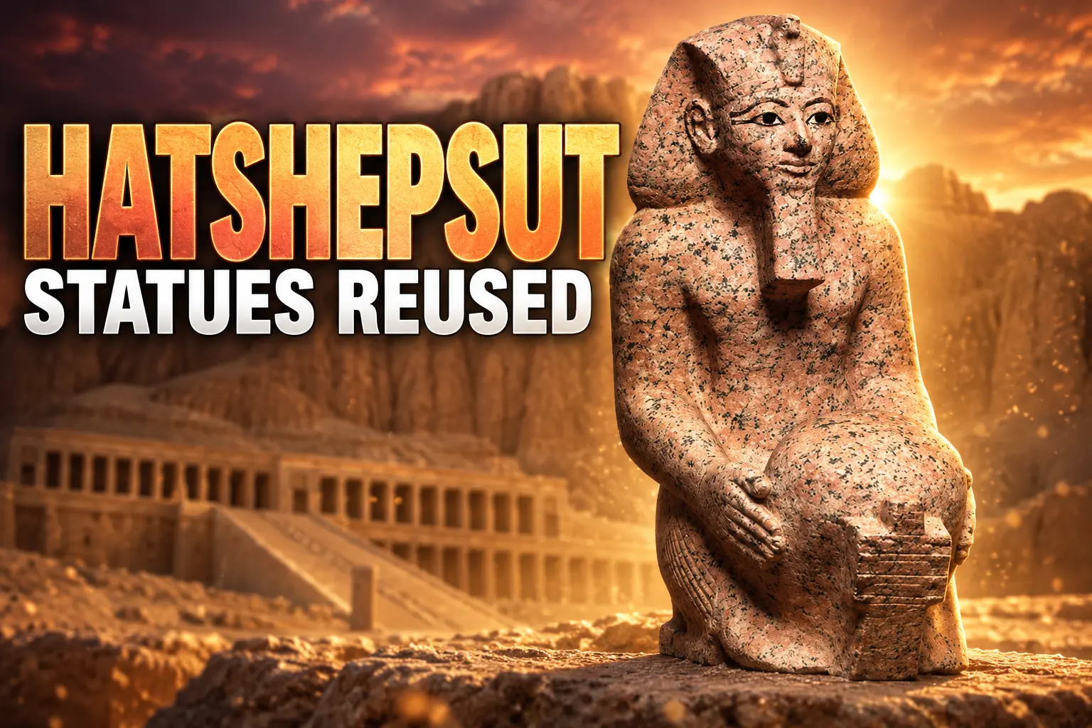 Hatshepsut statues ritual deactivation intact faces Deir el-Bahri