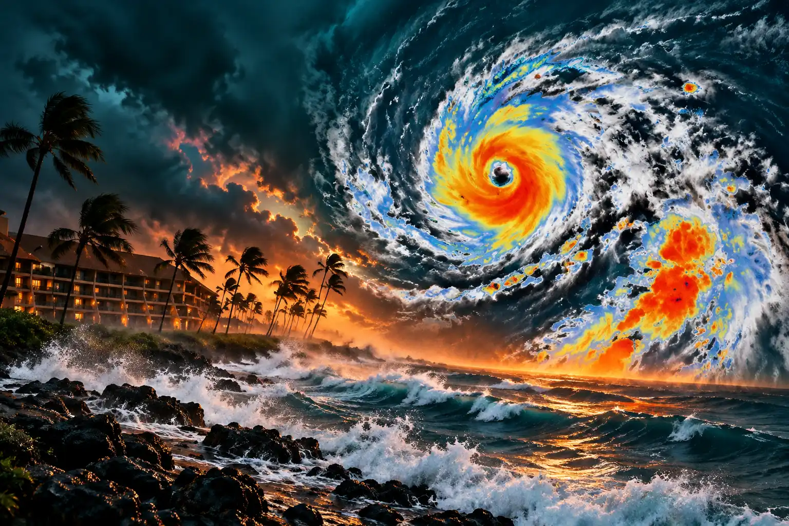 Hurricane Lowell missed Kauai Hawaii emergency
