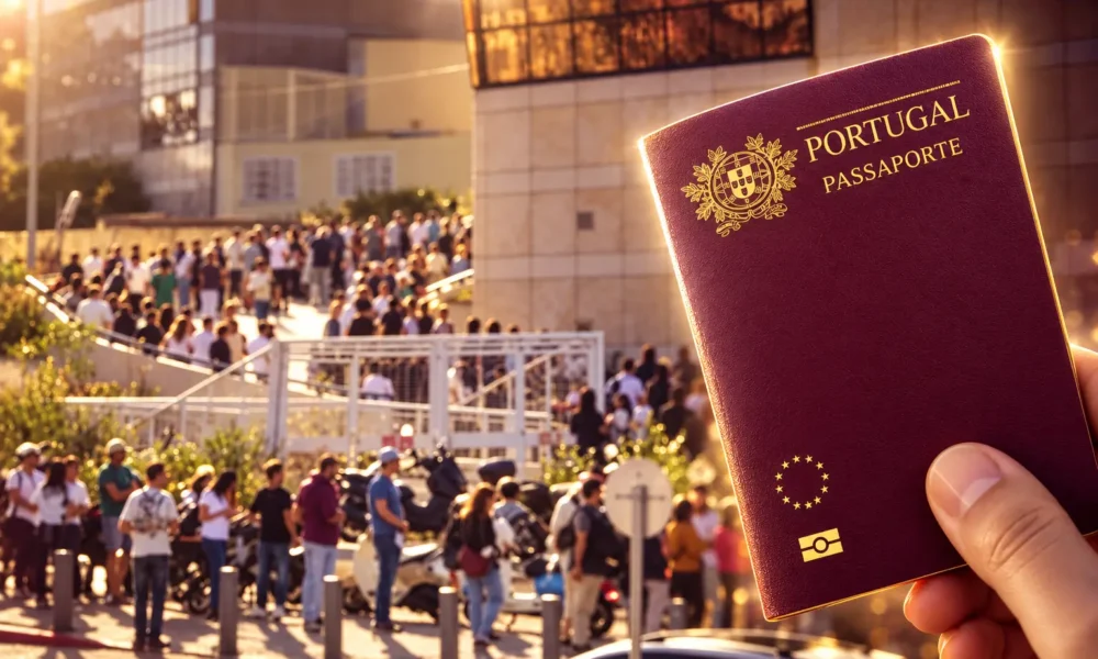 Portugal embassy Glilot cinema ID card queue