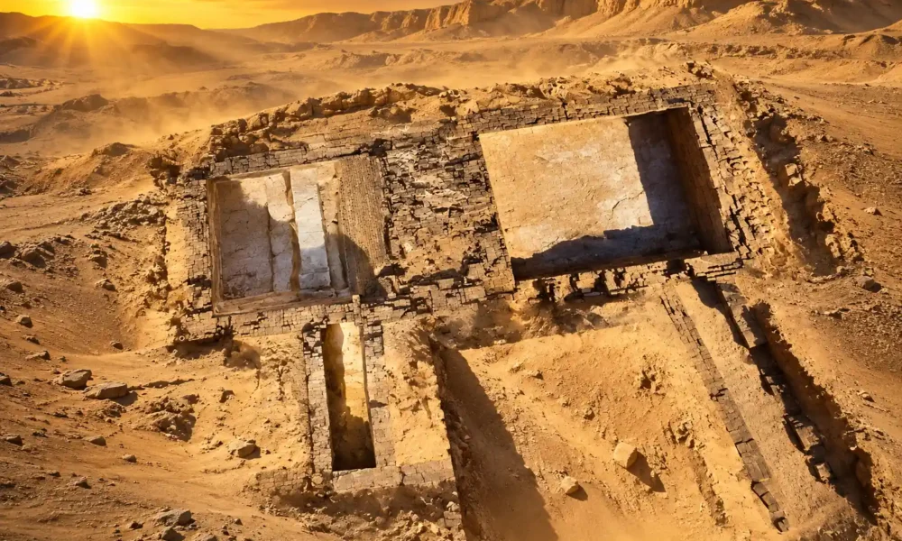 Minya Jabal Al-Tayr tombs show tapering walls 2026