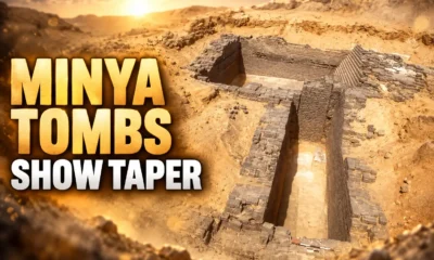 Minya Jabal Al-Tayr tombs show tapering walls 2026