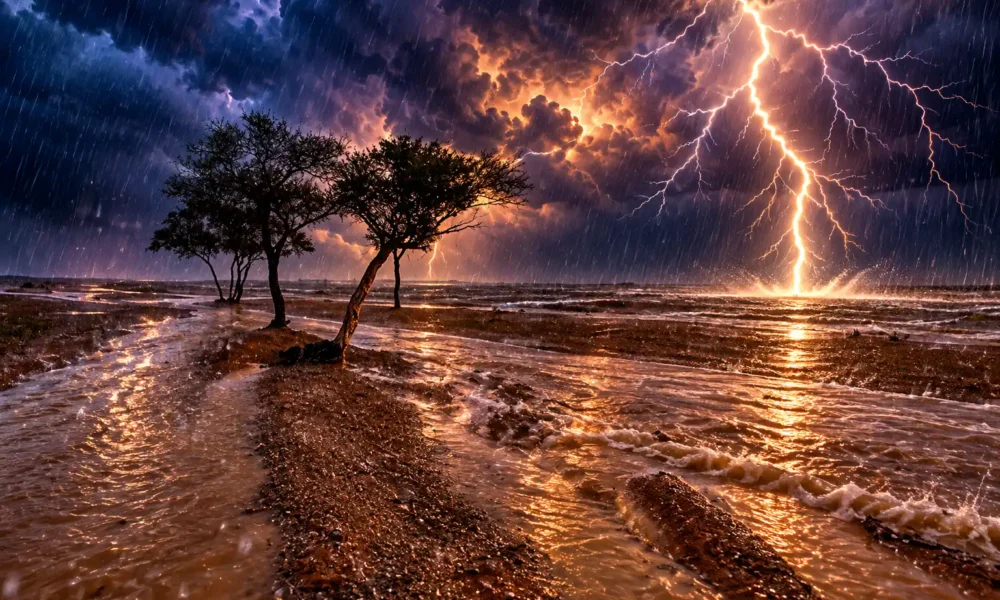 flash floods hit 13 Arab countries thunderstorms