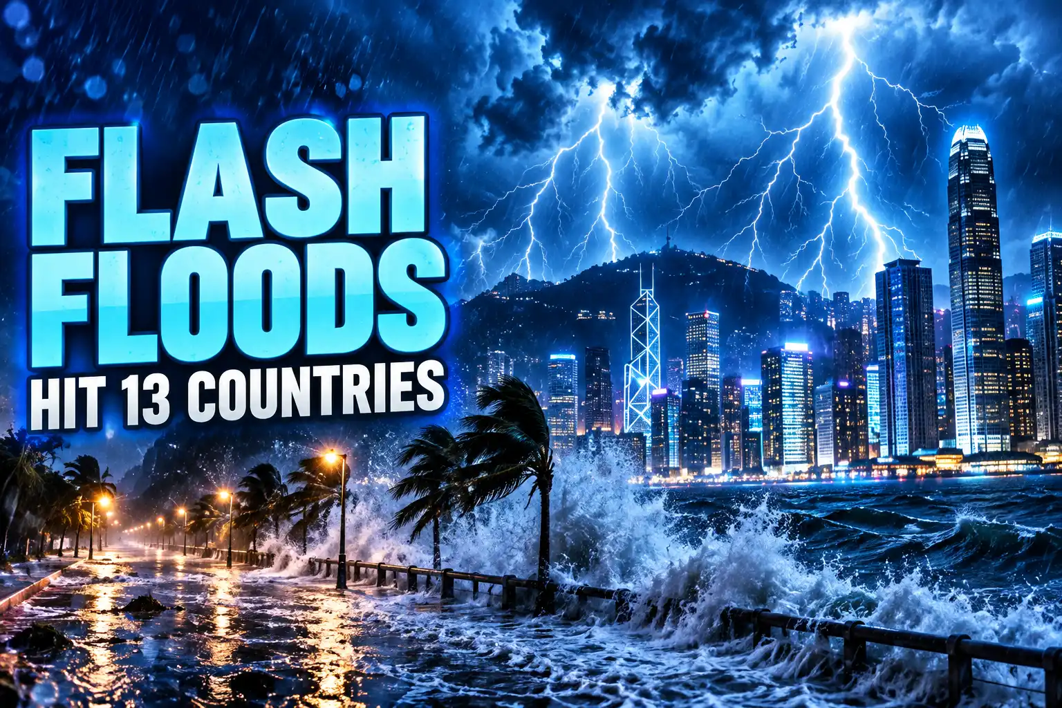 flash floods hit 13 Arab countries thunderstorms