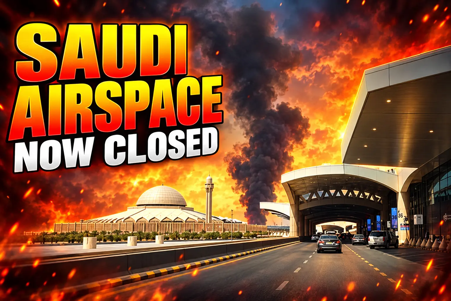 Saudi Arabia transit safety Riyadh Jeddah airspace warning