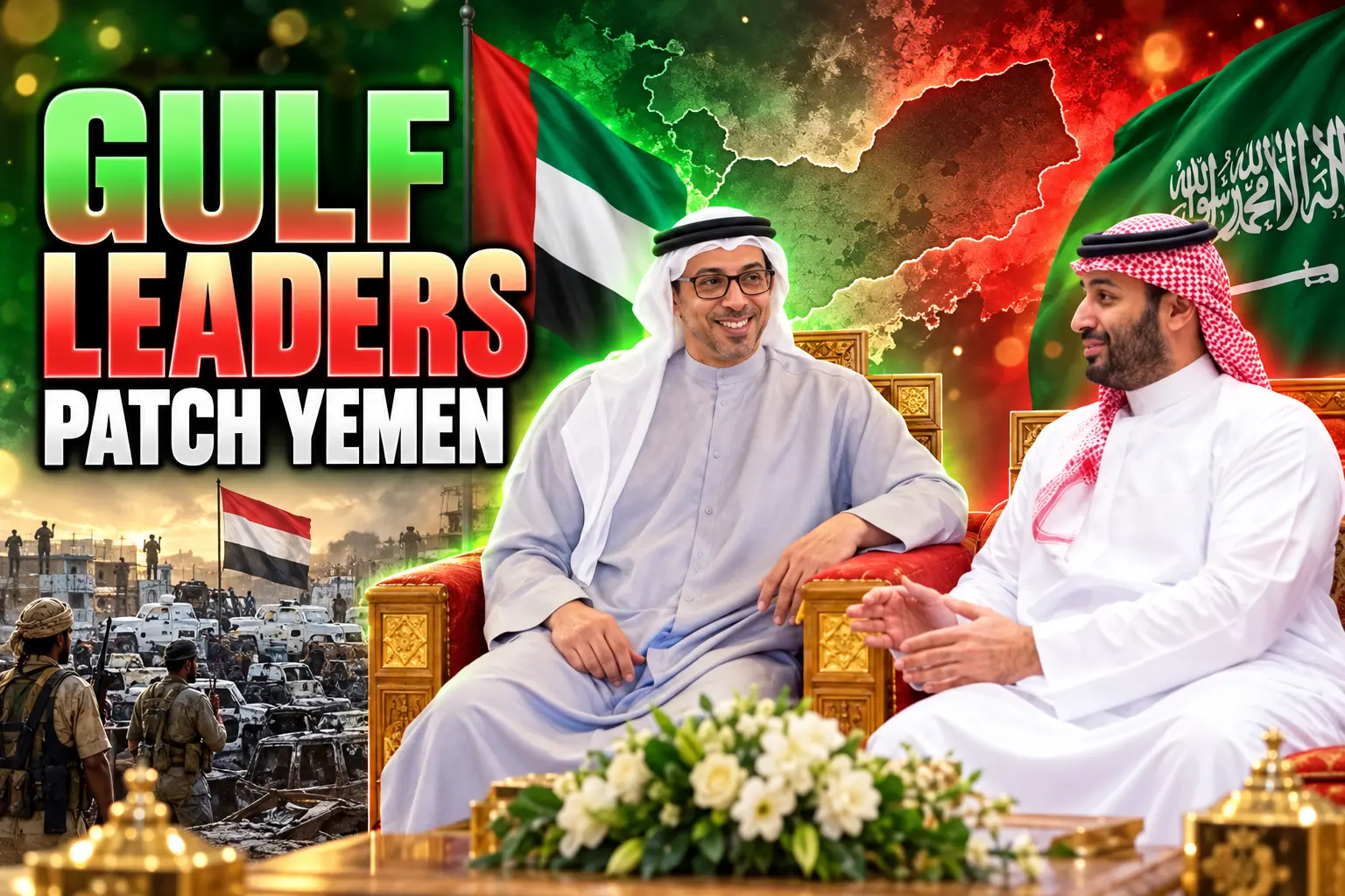 Saudi UAE leaders patch Yemen rift Riyadh meeting