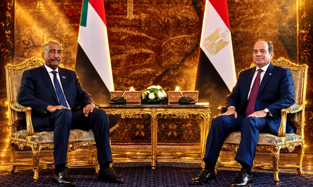 El-Sisi and Burhan Cairo Quartet peace meeting