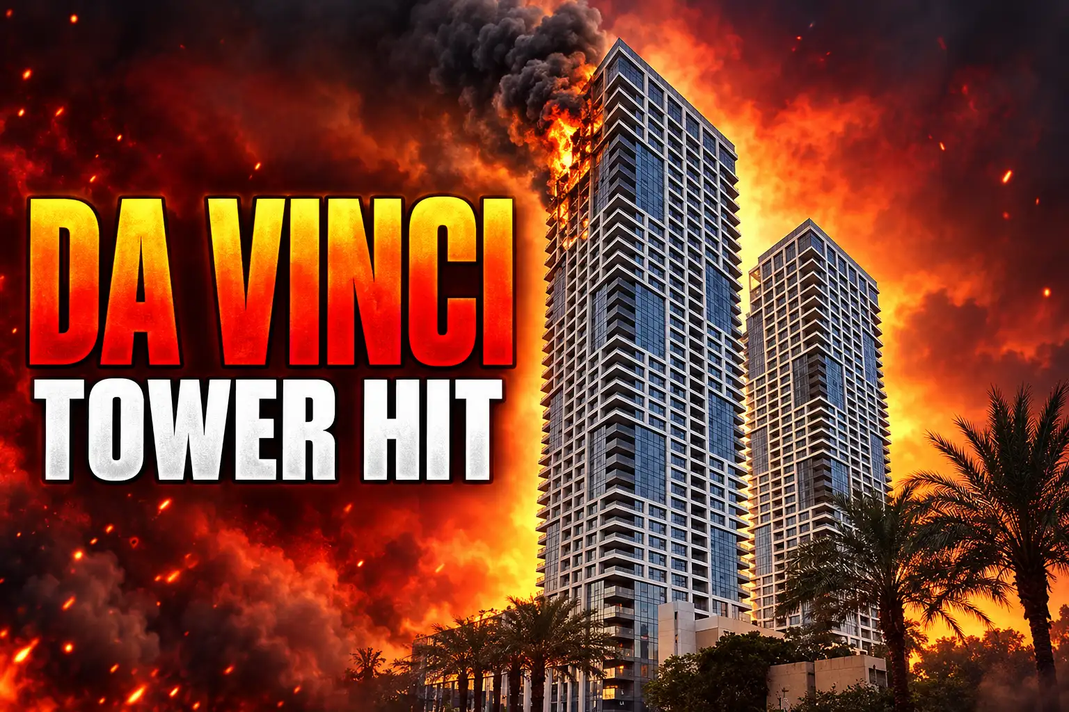 Da Vinci Towers hit by Iranian missile Tel Aviv