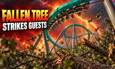 Six Flags Over Georgia fallen tree four guests injured