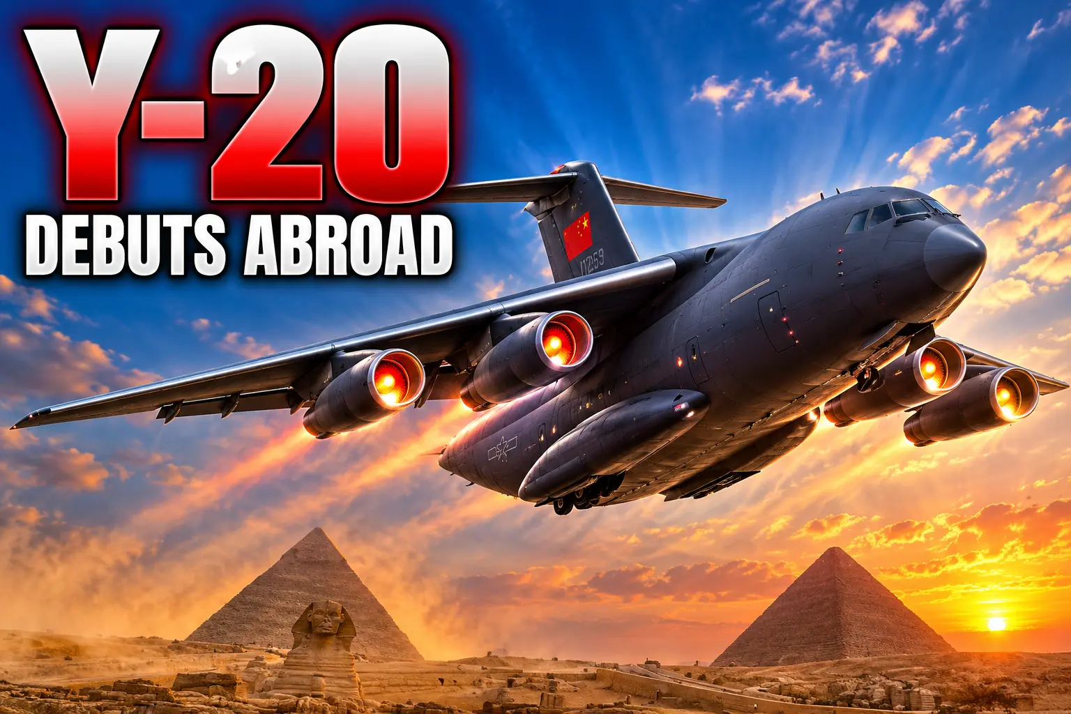 Y-20 transport first overseas airshow Egypt El Alamein