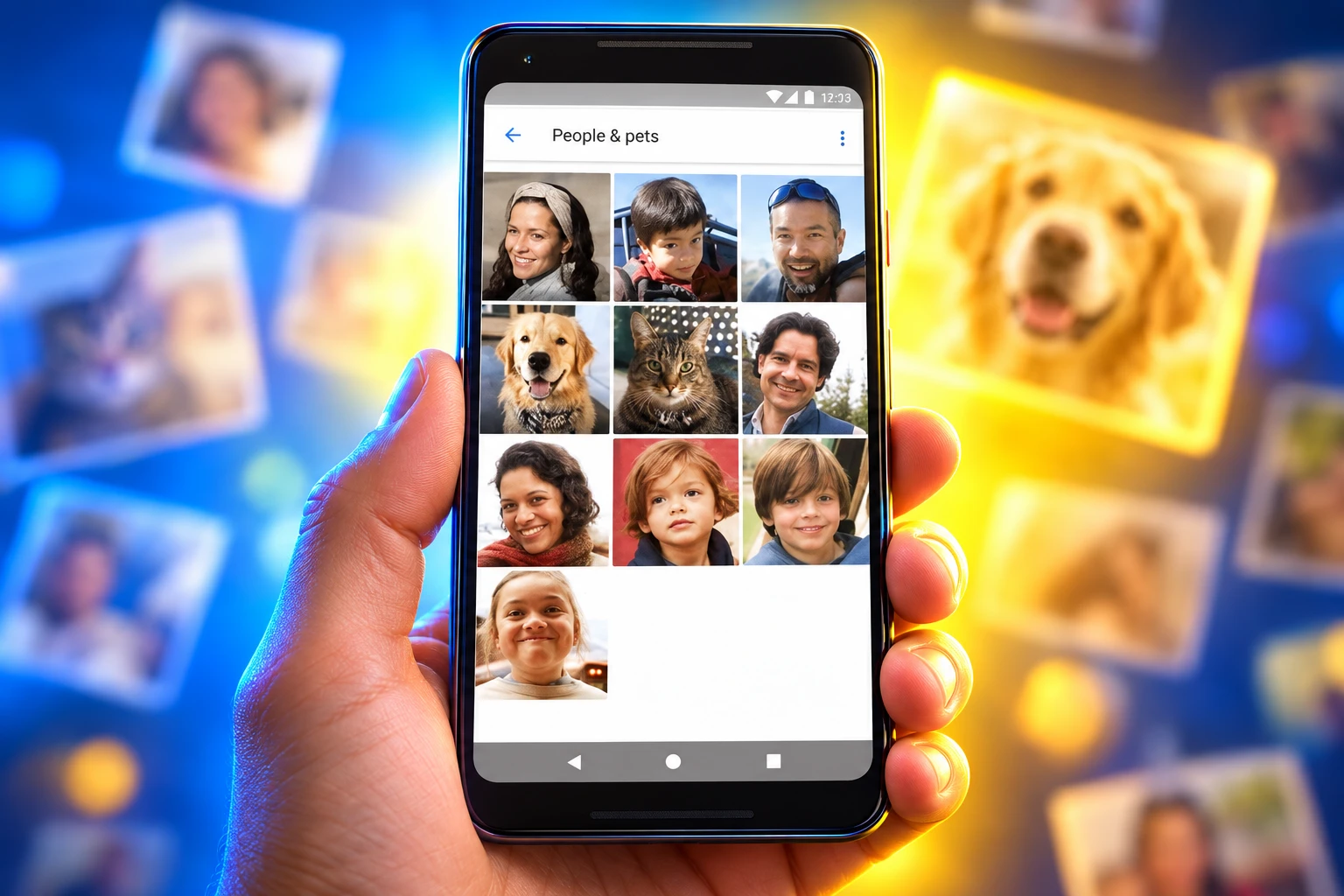 Google Photos album filter by face