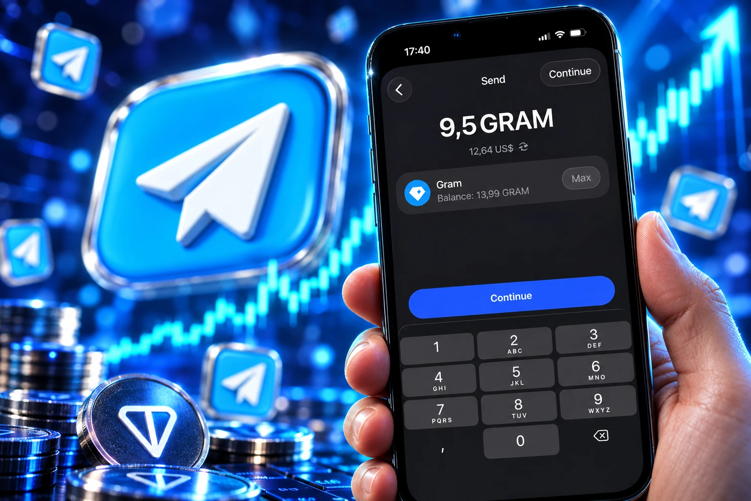 Telegram Money wallet Gram transfers 9 percent rally