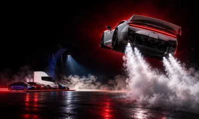 Tesla Roadster jumps Semi at McGregor